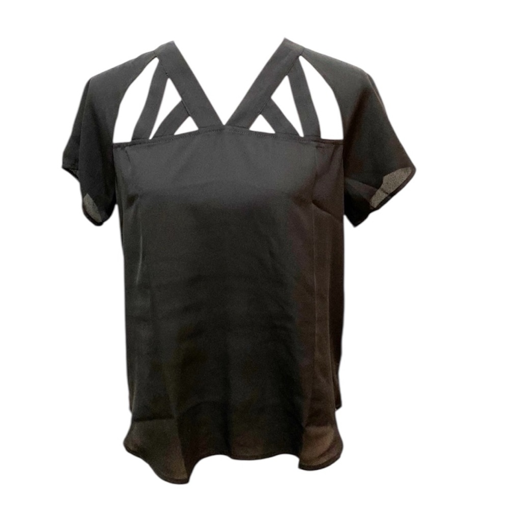 Grayson Threads Black Blouse with Cut Outs